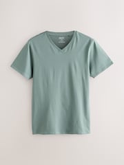Blue Regular Fit 100% Cotton V-Neck Layering T-Shirts 5 Pack - Image 10 of 13