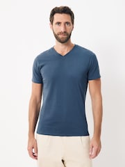 Blue Regular Fit 100% Cotton V-Neck Layering T-Shirts 5 Pack - Image 2 of 13