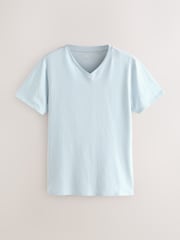 Blue Regular Fit 100% Cotton V-Neck Layering T-Shirts 5 Pack - Image 8 of 13