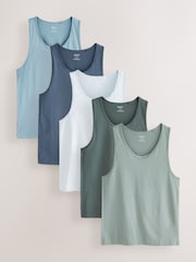 Azul/Cinza - Pacote Rib Vests 5 - Imagem 1 de 8
