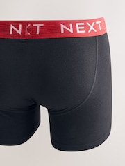 Black Bright Red/ Blue Marl Waistbands Trunks Boxers 5 Pack - Image 7 of 9