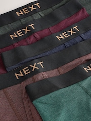 Green/ Red/ Blue Rich Colour Marl 5 Pack A-Front Boxers - Image 8 of 9