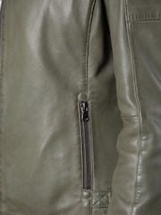 Lakeland Leather Green Buttermere Leather Racer Jacket - Image 6 of 6