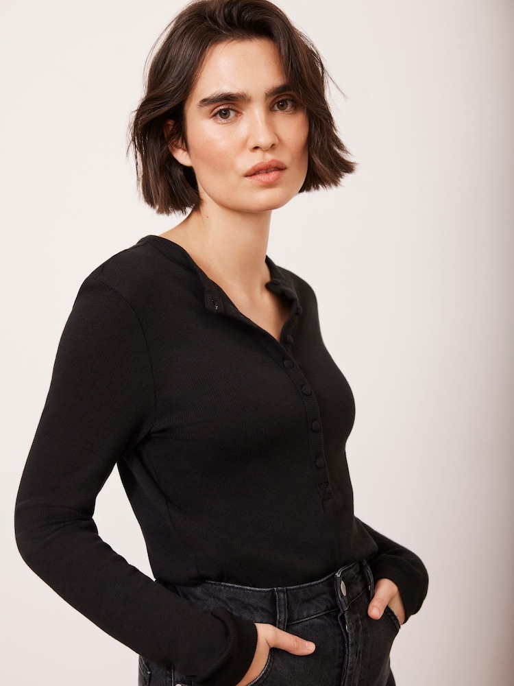 Mint Velvet Black Button Up Top - Image 4 of 8