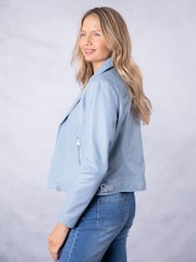 Lakeland Leather Blue Thornhill Leather Biker Jacket - Image 3 of 9