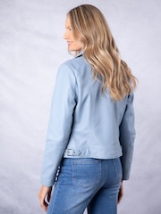 Lakeland Leather Blue Thornhill Leather Biker Jacket - Image 5 of 9