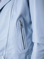 Lakeland Leather Blue Thornhill Leather Biker Jacket - Image 6 of 9