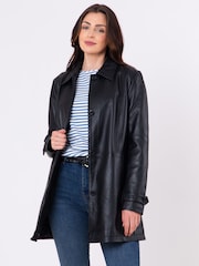 Lakeland Leather Black Bilsco Longline Jacket - Image 1 of 7