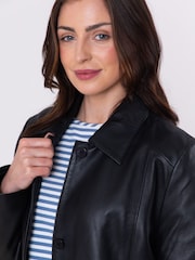 Lakeland Leather Black Bilsco Longline Jacket - Image 3 of 7