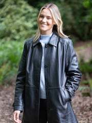 Lakeland Leather Black Bilsco Longline Jacket - Image 5 of 7