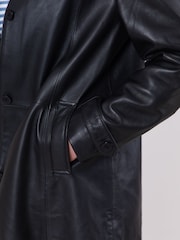 Lakeland Leather Black Bilsco Longline Jacket - Image 6 of 7