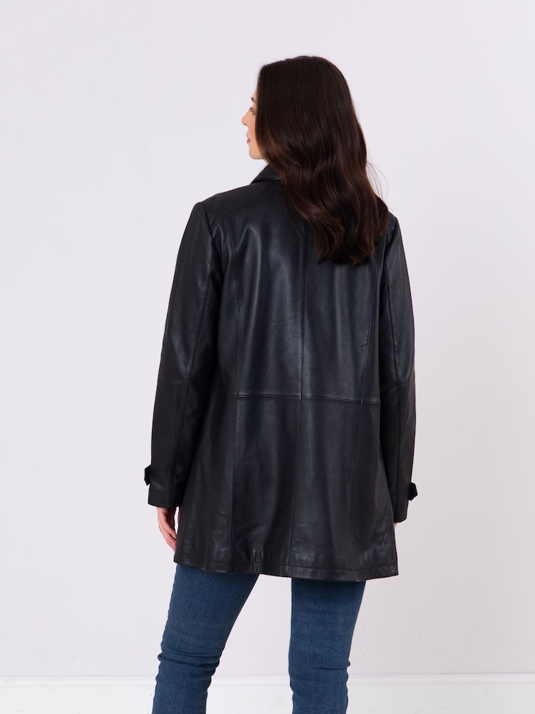 Lakeland Leather Black Bilsco Longline Jacket - Image 7 of 7