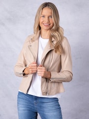 Lakeland Leather Cream Tarraby Biker Jacket - Image 1 of 7