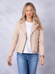 Lakeland Leather Cream Tarraby Biker Jacket - Image 7 of 7