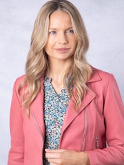 Lakeland Leather Pink Thornhill Leather Biker Jacket - Image 2 of 9