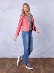 Lakeland Leather Pink Thornhill Leather Biker Jacket - Image 3 of 9