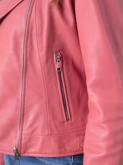 Lakeland Leather Pink Thornhill Leather Biker Jacket - Image 5 of 9