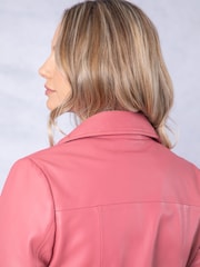 Lakeland Leather Pink Thornhill Leather Biker Jacket - Image 7 of 9