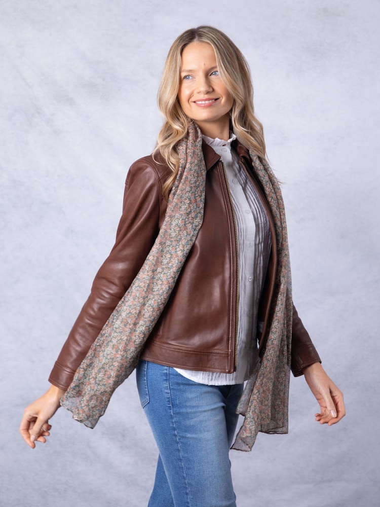 Lakeland Leather Brown Crosthwaite Collared Jacket - Image 5 of 9