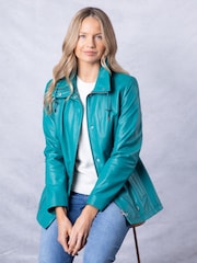 Lakeland Leather Teal Levens Leather Field Jacket - Image 6 of 9