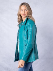 Lakeland Leather Teal Levens Leather Field Jacket - Image 9 of 9