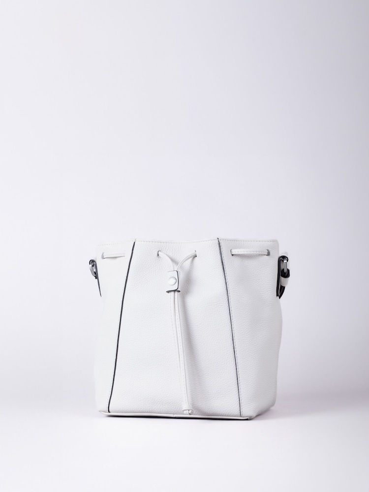 Lakeland Leather White Crosby Bucket Bag - Image 1 of 7 Lakeland Leather White Crosby Bucket Bag - Image 1 of 7