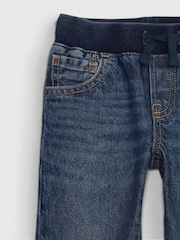 Gap Dark Wash Blue High Waisted Straight Pull On Jeans (6mths-5yrs) - Image 3 of 4