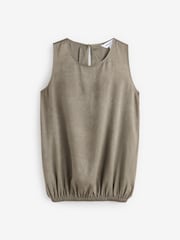 Khaki Camo Sleeveless Bubble Hem Blouse - Image 1 of 1