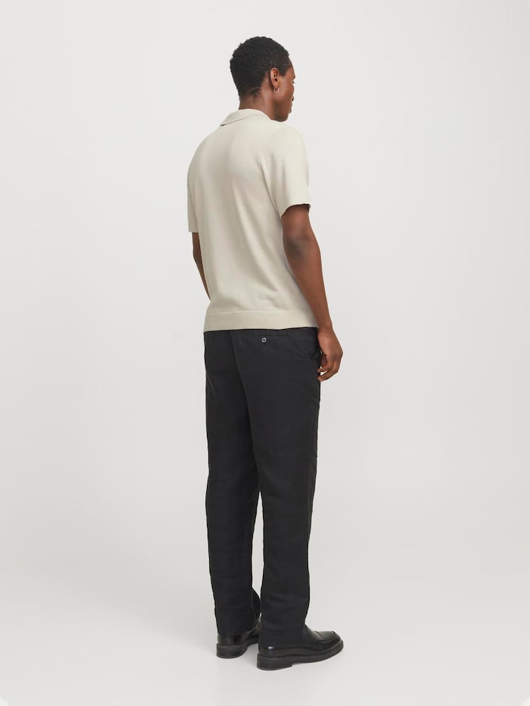Grau - JACK & JONES Grey Knitted Quarter Zip Polo Shirt - Bild 5 von 5