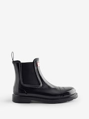 Hunter Womens Chelsea Commando Gloss Black Boots - Image 1 of 1