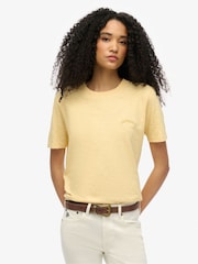 Superdry Yellow Essential Logo Washed T-Shirt - Image 1 of 3