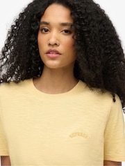 Superdry Yellow Essential Logo Washed T-Shirt - Image 3 of 3