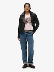 Superdry Pink 100% Cotton Vintage Logo Tokyo Relaxed T-Shirt - Image 2 of 3