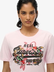 Superdry Pink 100% Cotton Vintage Logo Tokyo Relaxed T-Shirt - Image 3 of 3