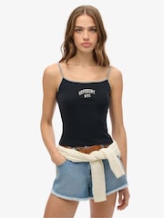 Superdry Blue 100% Cotton Athletic Essentials Cami Top - Image 1 of 3