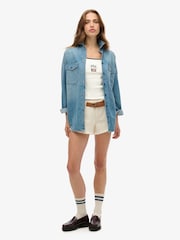 Superdry White 100% Cotton Athletic Essentials Cami Top - Image 3 of 3