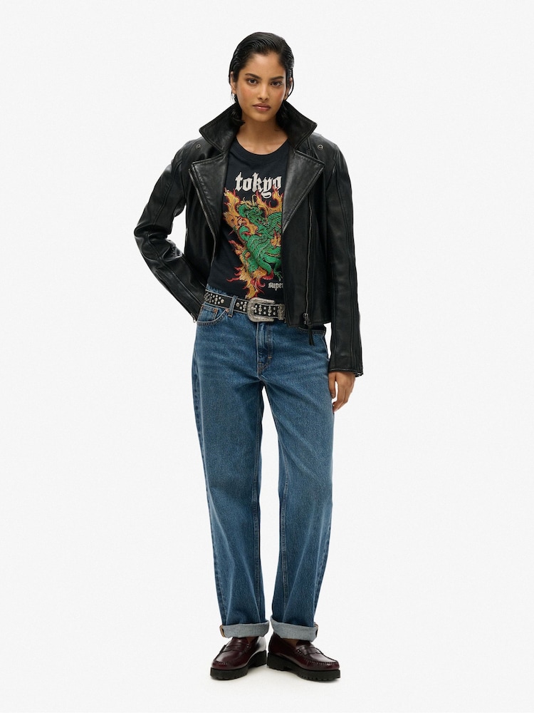Superdry Black 100% Cotton Neo Trad Tattoo Relaxed T-Shirt - Image 2 of 2