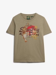Superdry Green 100% Cotton Vintage Logo Tokyo Relaxed T-Shirt - Image 5 of 6