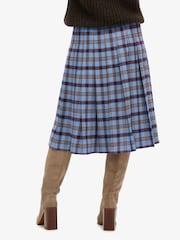 Superdry Blue Check Pleated Midi Skirt - Image 2 of 4