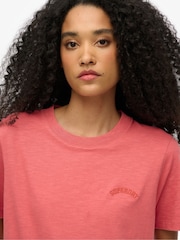 Superdry Red 100% Cotton Essential Logo Washed T-Shirt - Image 3 of 3
