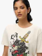 Superdry White 100% Cotton Neo Trad Tattoo Relaxed T-Shirt - Image 4 of 5