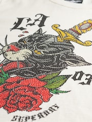 Superdry White 100% Cotton Neo Trad Tattoo Relaxed T-Shirt - Image 5 of 5