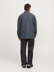 JACK & JONES Blue Worker Overshirt Shacket With Pockets - Image 2 of 5