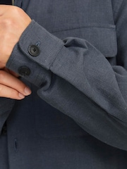JACK & JONES Blue Worker Overshirt Shacket With Pockets - Image 4 of 5