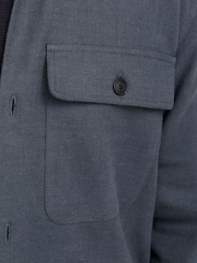 JACK & JONES Blue Worker Overshirt Shacket With Pockets - Image 5 of 5