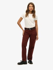 Superdry Brown Straight Leg Corduroy 100% Cotton Joggers - Image 1 of 5