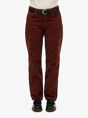 Superdry Brown Straight Leg Corduroy 100% Cotton Joggers - Image 2 of 5