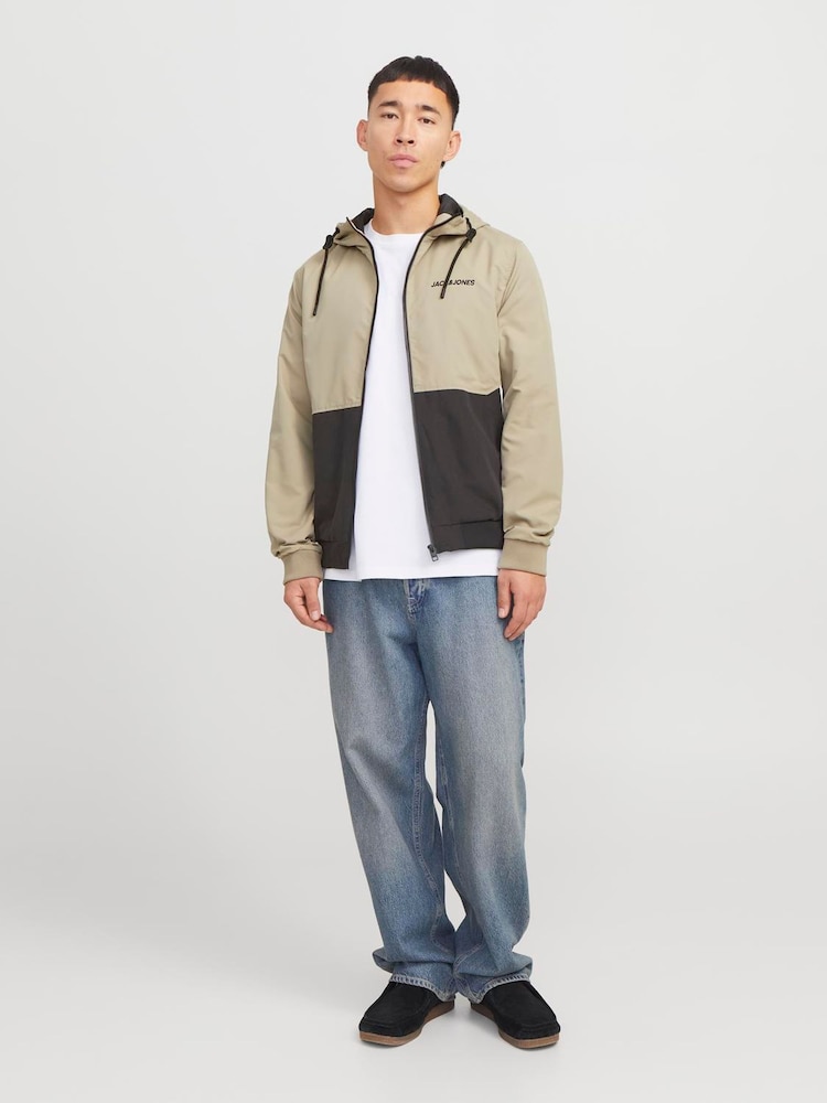 JACK & JONES Grey Hooded Zip Up Bomber Jacket - Image 1 of 7 JACK & JONES Grey Hooded Zip Up Bomber Jacket - Image 1 of 7
