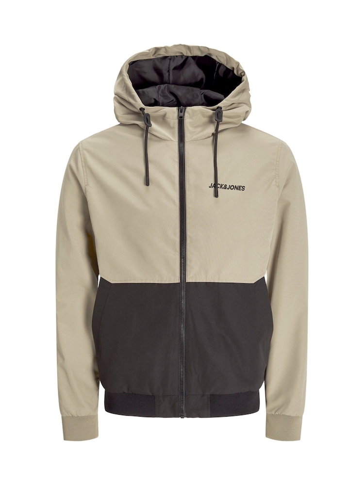 JACK & JONES Grey Hooded Zip Up Bomber Jacket - Image 7 of 7 JACK & JONES Grey Hooded Zip Up Bomber Jacket - Image 7 of 7