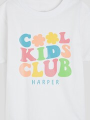 Personalised Cool Kids Club White 100% Cotton T-Shirt by Stitch Style - Image 3 of 3